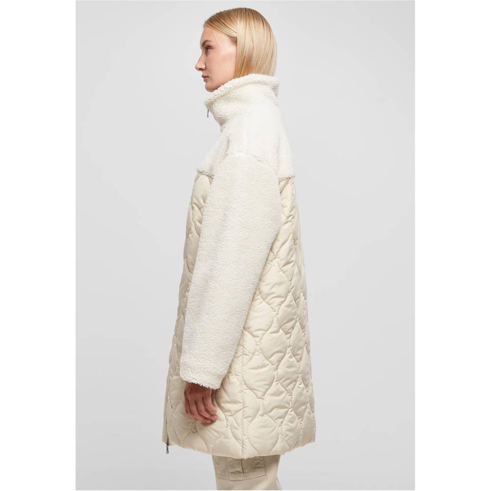 Urban Classics - Oversized Sherpa Quilted Winterjas - Wit